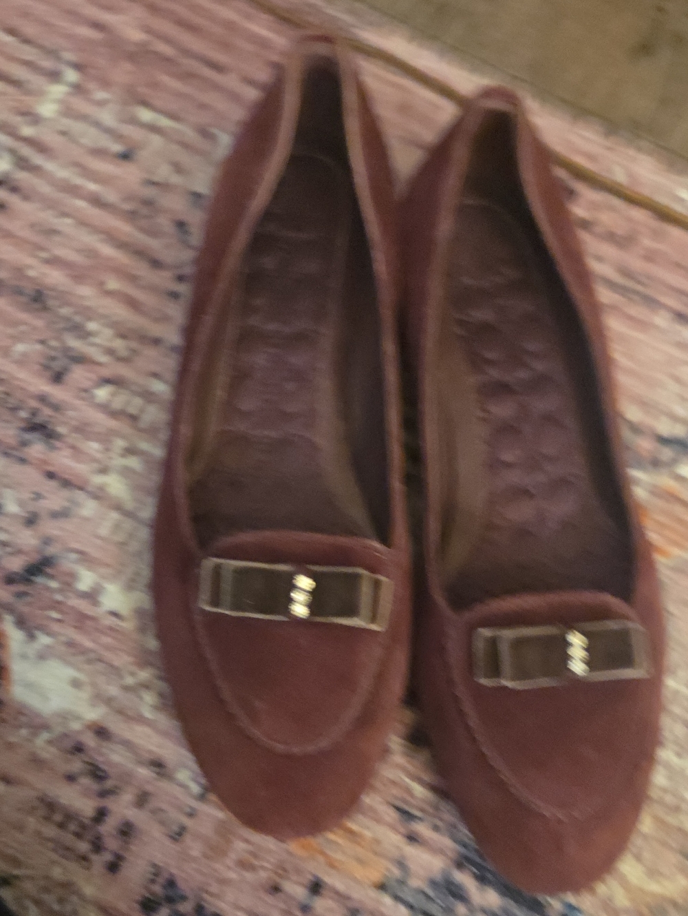 Coach Women's Burgundy Velvet Bow Loafers